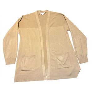 Time and Tru Women’s Open-Front Cardigan Sweater – Size Large (12–14) Brown